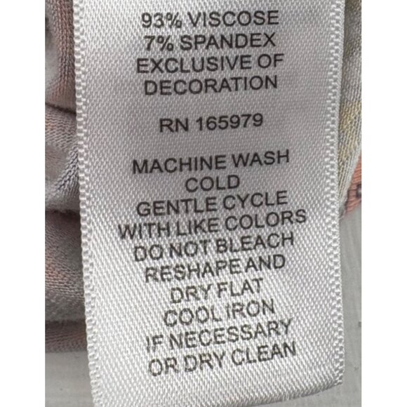 Cupio Women's size Medium Floral Patchwork Print Cap Sleeve Top Blouse Stretch - Picture 3 of 5